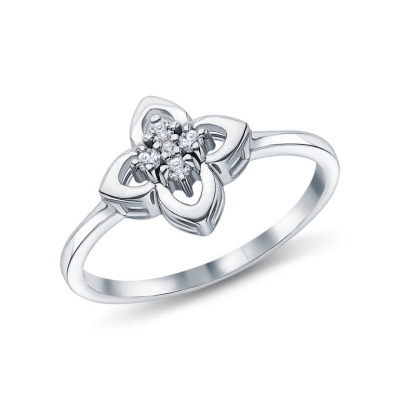 Серебряное кольцо с бриллиантами