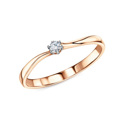 Золотое кольцо с бриллиантами природными