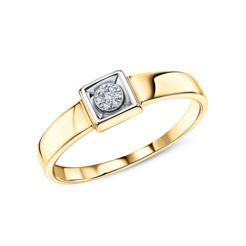 Золотое кольцо с бриллиантами природными