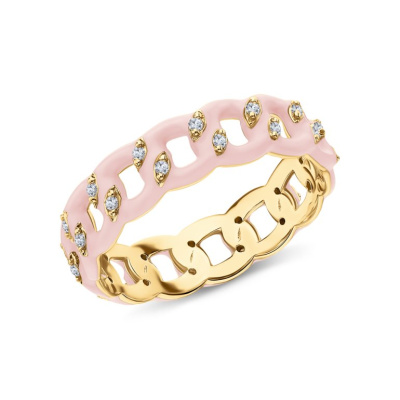 Серебряное кольцо с эмалью и фианитами