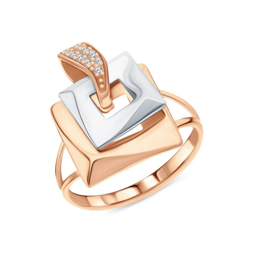 Золотое кольцо с фианитами