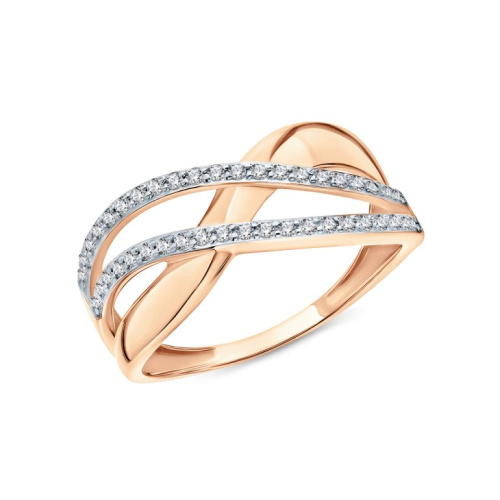 Золотое кольцо с фианитами