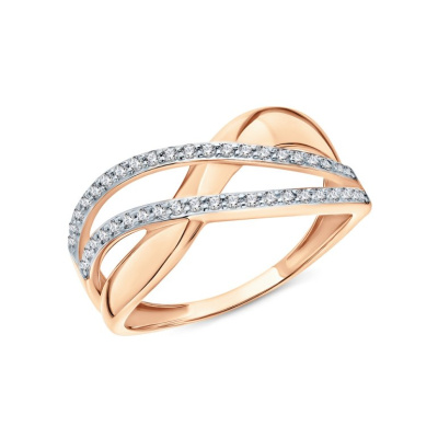 Золотое кольцо с фианитами