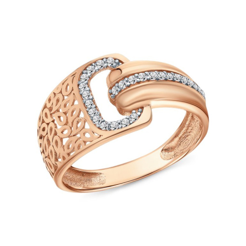 Золотое кольцо с фианитами