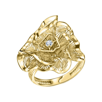 Золотое кольцо с фианитами