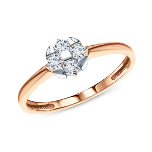 Золотое кольцо с бриллиантами природными