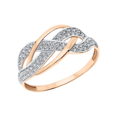 Золотое кольцо с фианитами