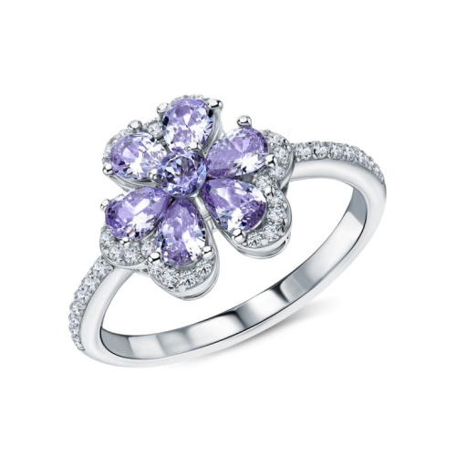 Серебряное кольцо с фианитами