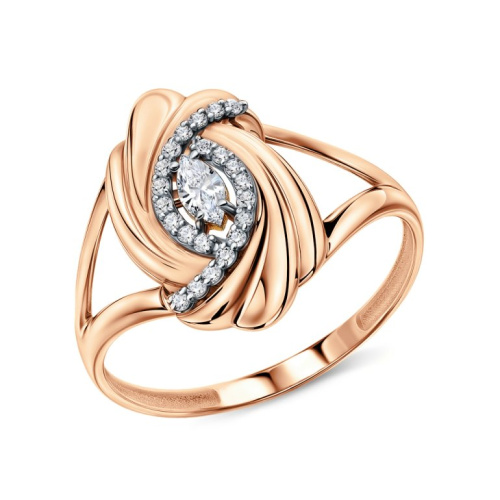 Золотое кольцо с фианитами