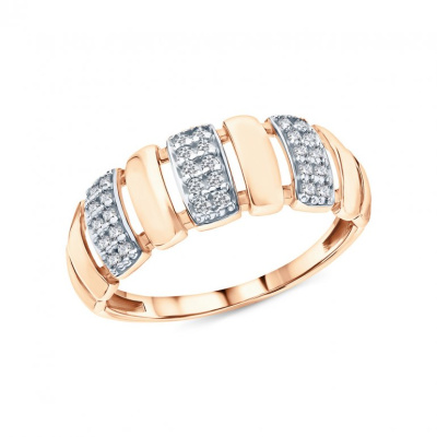 Золотое кольцо с фианитами