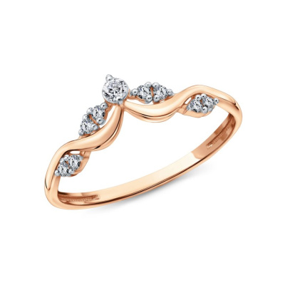 Золотое кольцо с фианитами