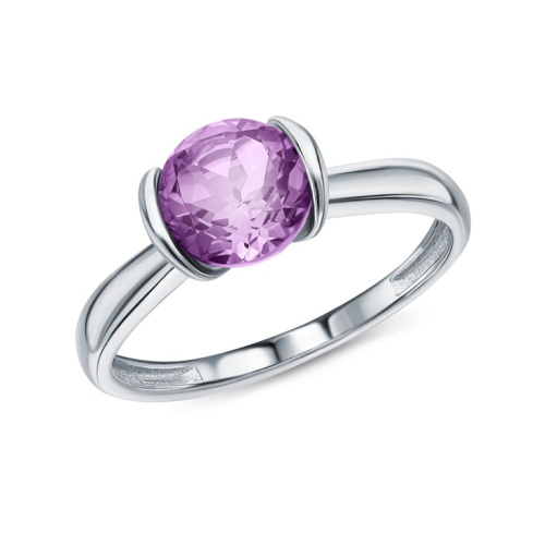 Серебряное кольцо с аметистами природными