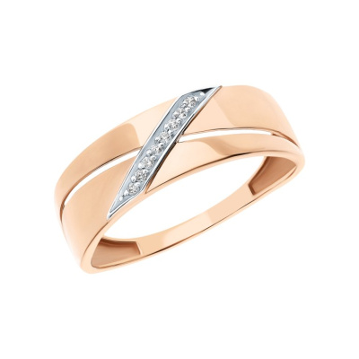 Золотое кольцо с фианитами