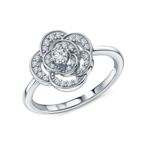 Серебряное кольцо с фианитами