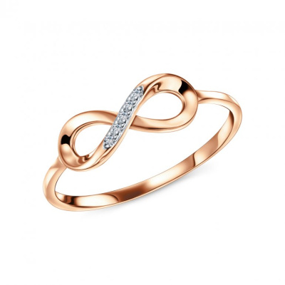 Золотое кольцо с бриллиантами природными