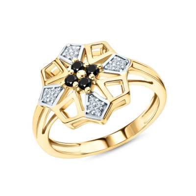 Серебряное кольцо с фианитами и шпинелями природными