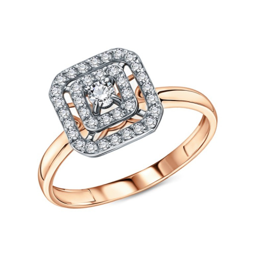 Золотое кольцо с фианитами