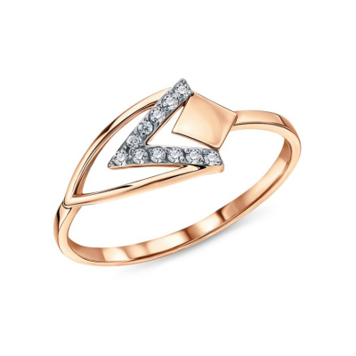 Золотое кольцо с фианитами