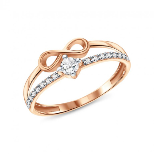 Золотое кольцо с фианитами