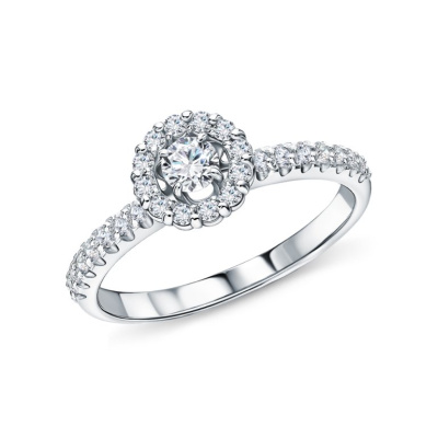 Золотое кольцо с бриллиантами природными