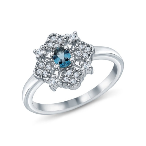 Серебряное кольцо с фианитами