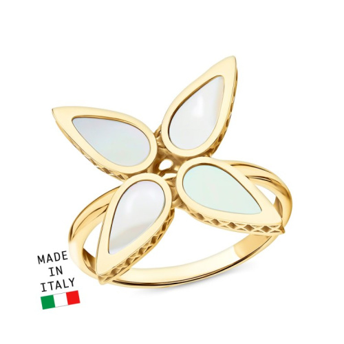 Золотое кольцо с перламутром природным