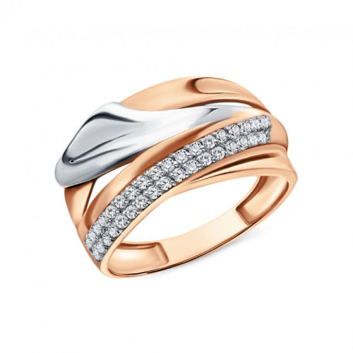 Золотое кольцо с фианитами