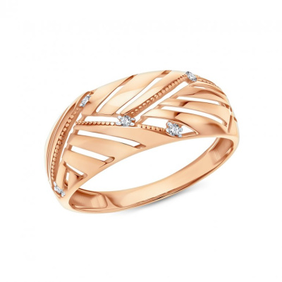 Золотое кольцо с фианитами