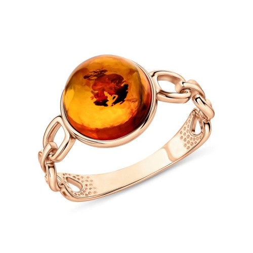 Серебряное кольцо с янтарями природными