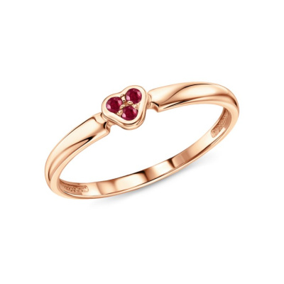 Золотое кольцо с рубинами природными