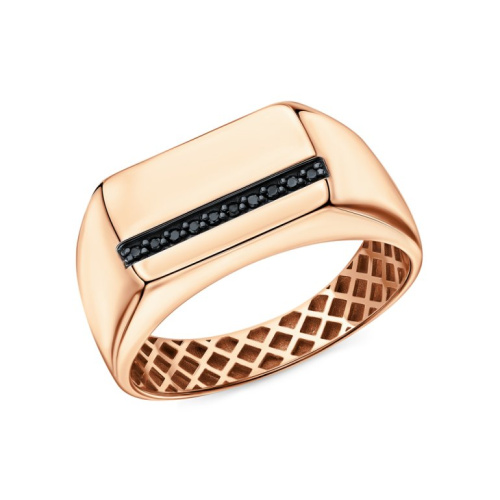 Золотое кольцо с бриллиантами чёрными природными