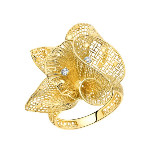 Золотое кольцо с фианитами