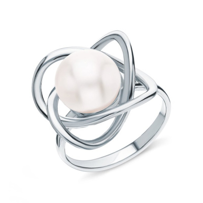 Серебряное кольцо с жемчугом природным