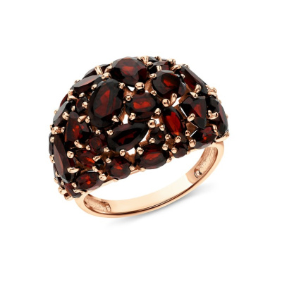 Золотое кольцо с гранатами природными