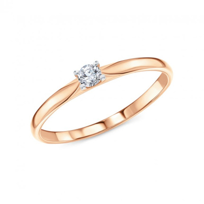 Золотое кольцо с фианитами