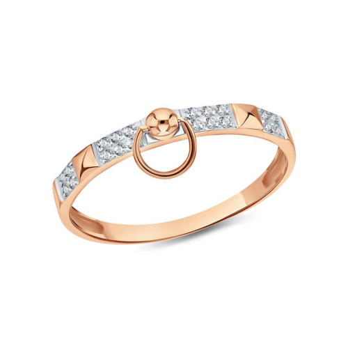 Золотое кольцо с фианитами