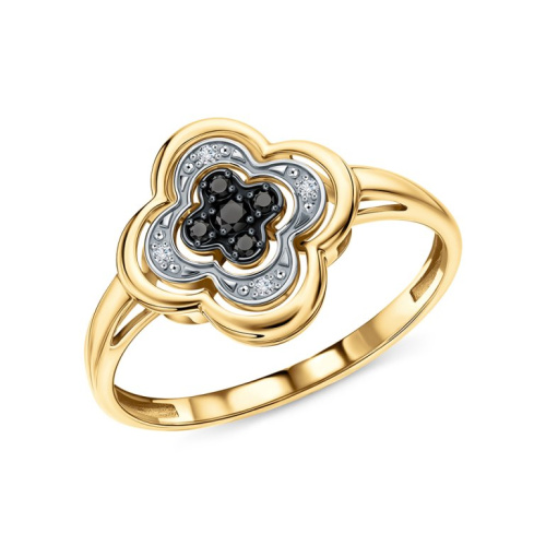 Золотое кольцо с бриллиантами природными