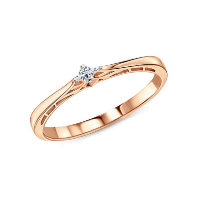 Золотое кольцо с бриллиантами природными