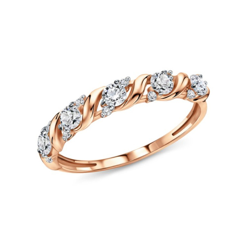 Золотое кольцо с фианитами