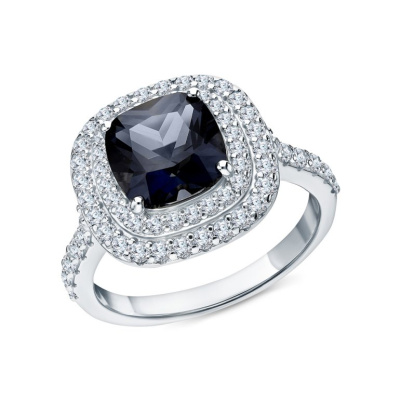 Серебряное кольцо с фианитами и алпанитом