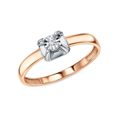 Золотое кольцо с бриллиантами природными