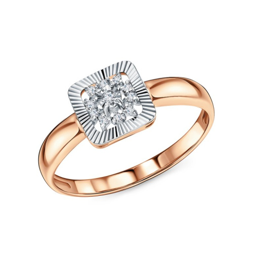 Золотое кольцо с бриллиантами природными