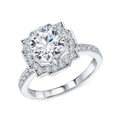 Серебряное кольцо с фианитами