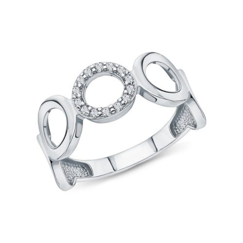 Серебряное кольцо с фианитами