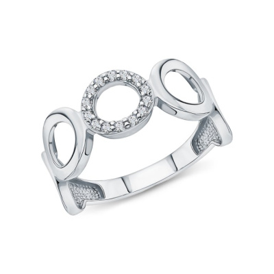 Серебряное кольцо с фианитами