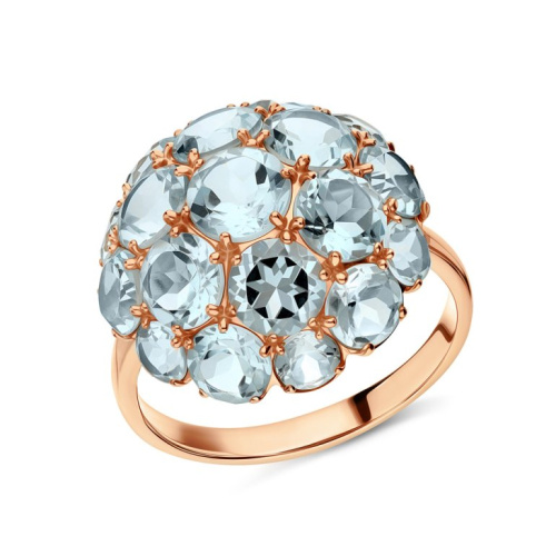 Золотое кольцо с топазами природными