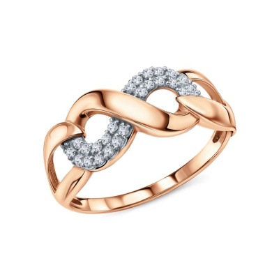 Золотое кольцо с фианитами