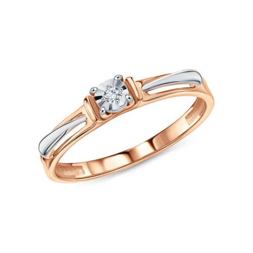 Золотое кольцо с бриллиантами природными