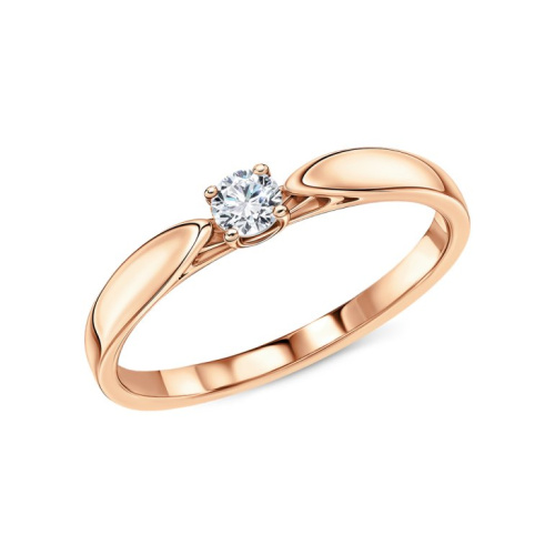 Золотое кольцо с бриллиантами природными