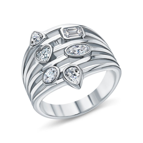 Серебряное кольцо с фианитами